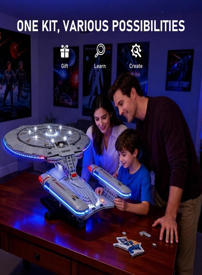 بريكسماكس طقم إضاءة BRIKSMAX 2.0 لنموذج ليغو يو إس إس إنتربرايز NCC-1701-D - إضاءة LED مبتكرة متوافقة مع أيقونات ليغو 10356 - غير متضمن في مجموعة النموذج - Image 5